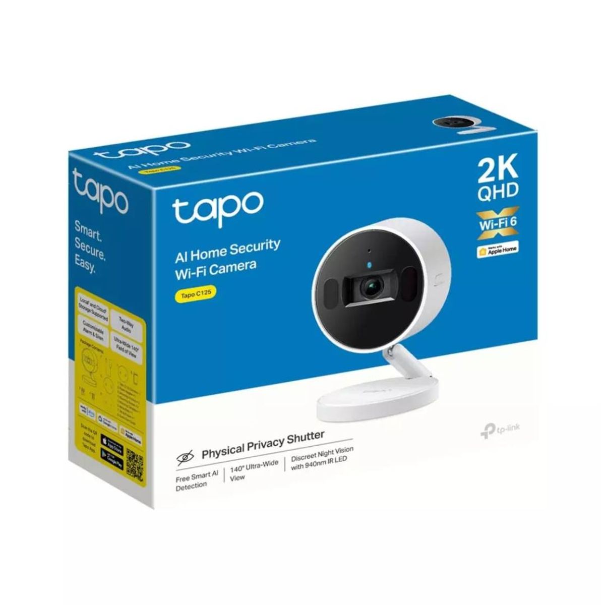 TP LINK - Cámara de Seguridad TP-Link Tapo C125 Wi-Fi 6 2K QHD