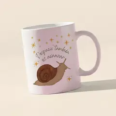 GENERICO - Taza motivacional caracol ilustrado 325ml