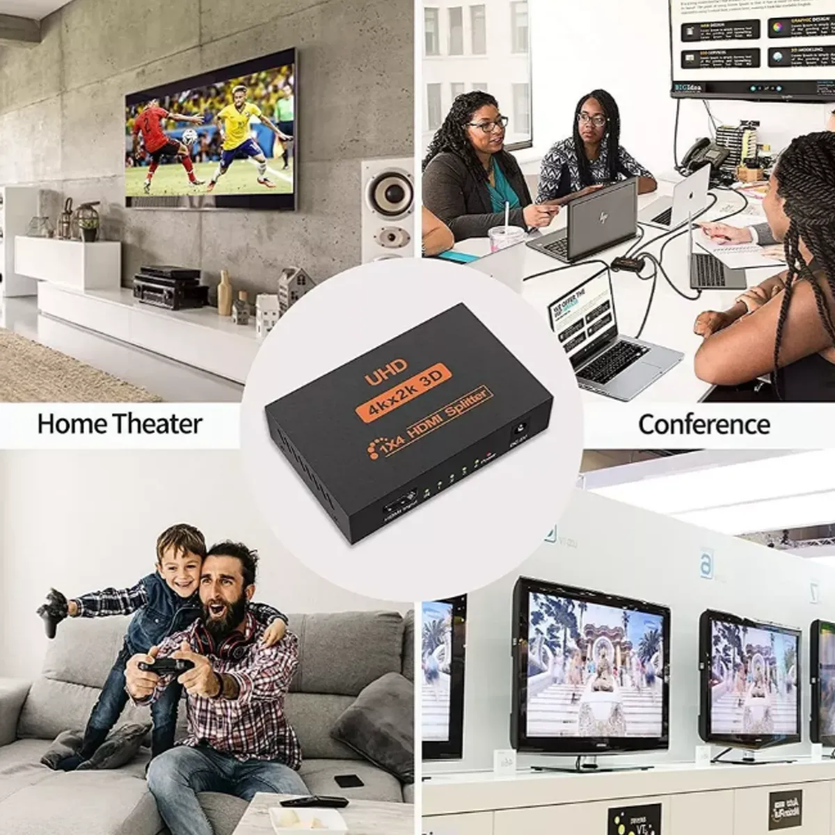GENERICO - Adaptador Hub Splitter Switch Hdmi 4x1 4k 4 Salidas