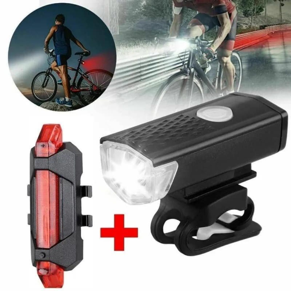 GENERICO - Luces delantera y trasera para bicicleta recargables.