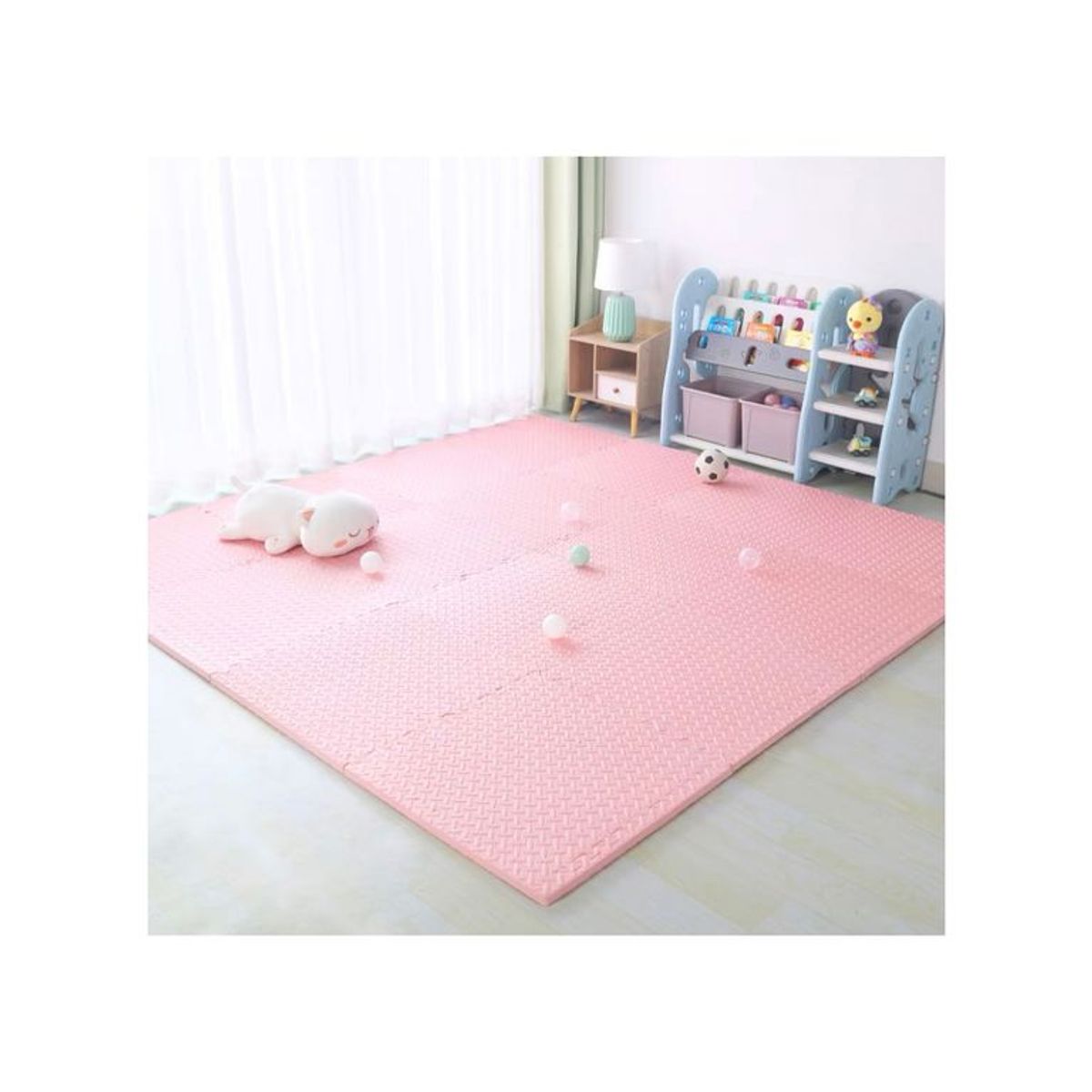 GENERICO - Pack X 4 Tatami Alfombra Encastrable 60x60x1.2cm Goma Eva ROSA
