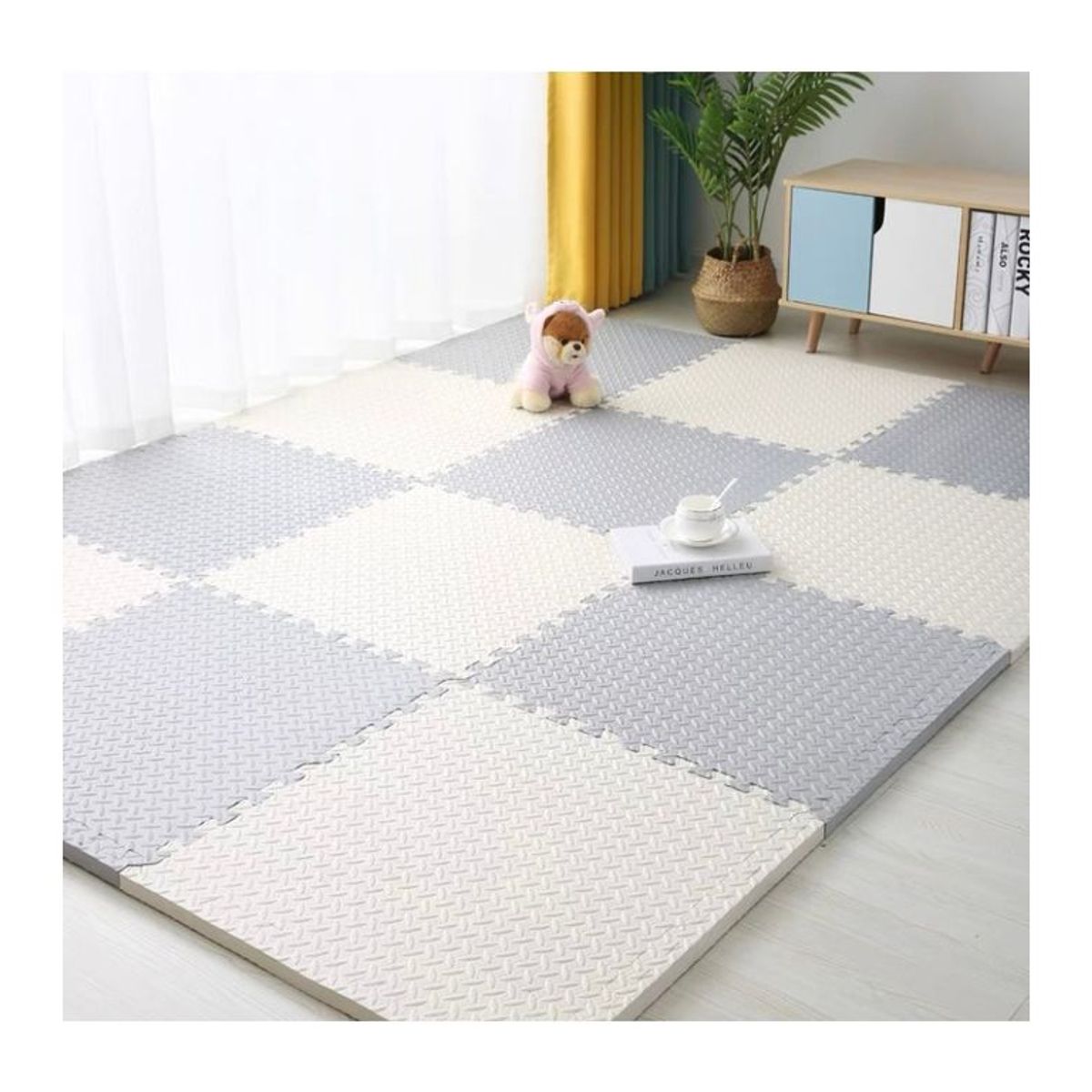 GENERICO - Pack X 4 Tatami Alfombra Encastrable 60x60x1.2cm Goma Eva GRIZ