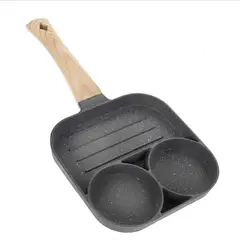 GENERICO - Sartén Antiadherente 3 Espacios Desayuno Huevos Pancakes Cocina Multiuso