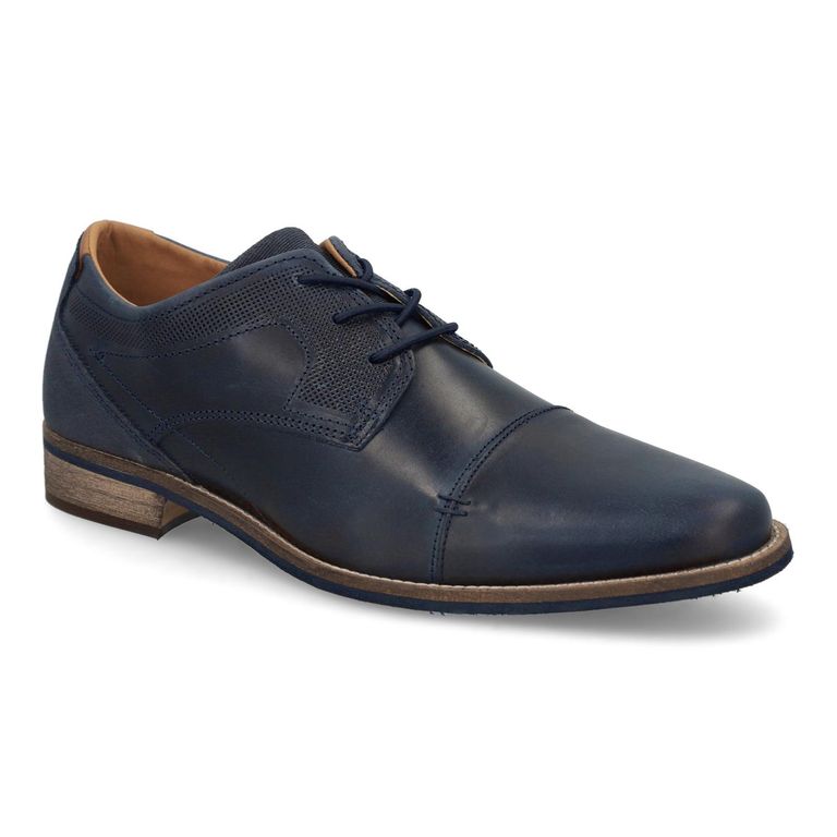 Zapatos Formal Casual Hombre Cuero Murten Azul