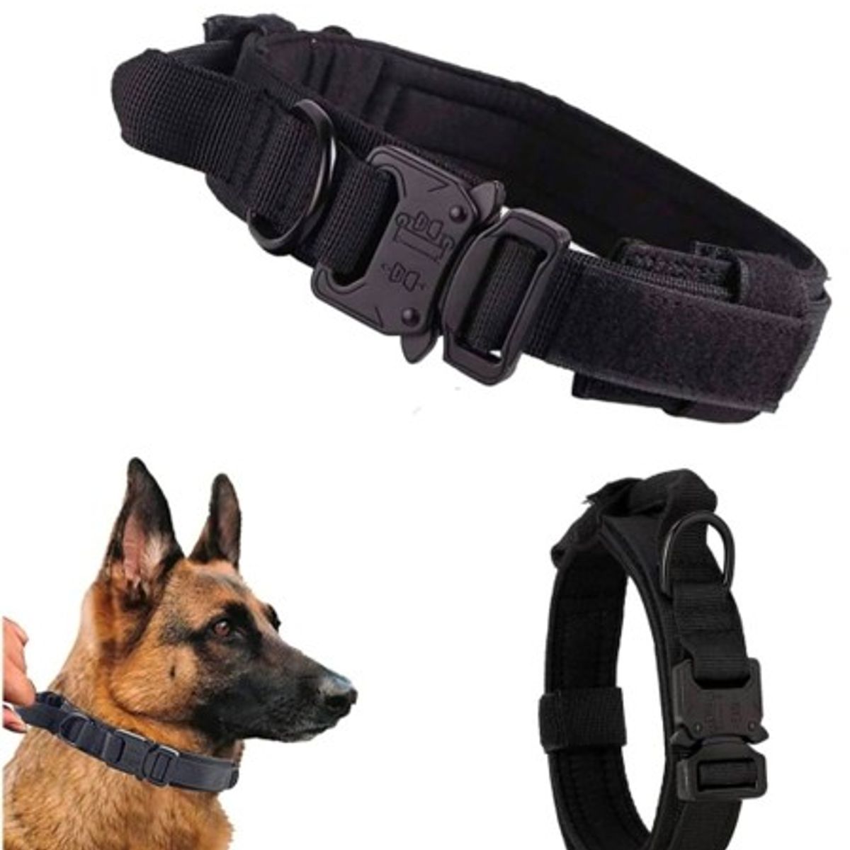 MASCO TODO - Collar Táctico para Mascotas Perros Talla XL Color Negro
