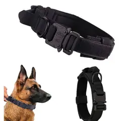 MASCO TODO - Collar Táctico para Mascotas Perros Talla XL Color Negro