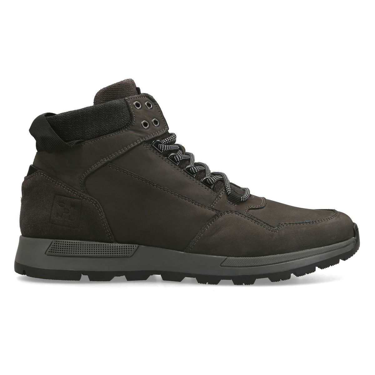CARDINALE - Zapatillas Urbanas Hombre Cuero Caña Alta Bonne-6-20 Gris Cardinale