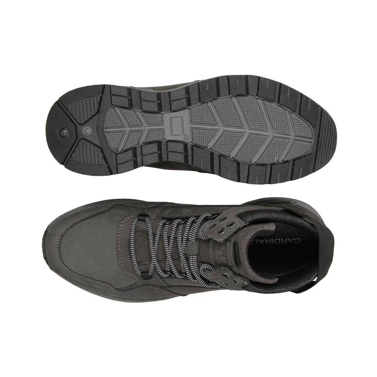 CARDINALE - Zapatillas Urbanas Hombre Cuero Caña Alta Bonne-6-20 Gris Cardinale