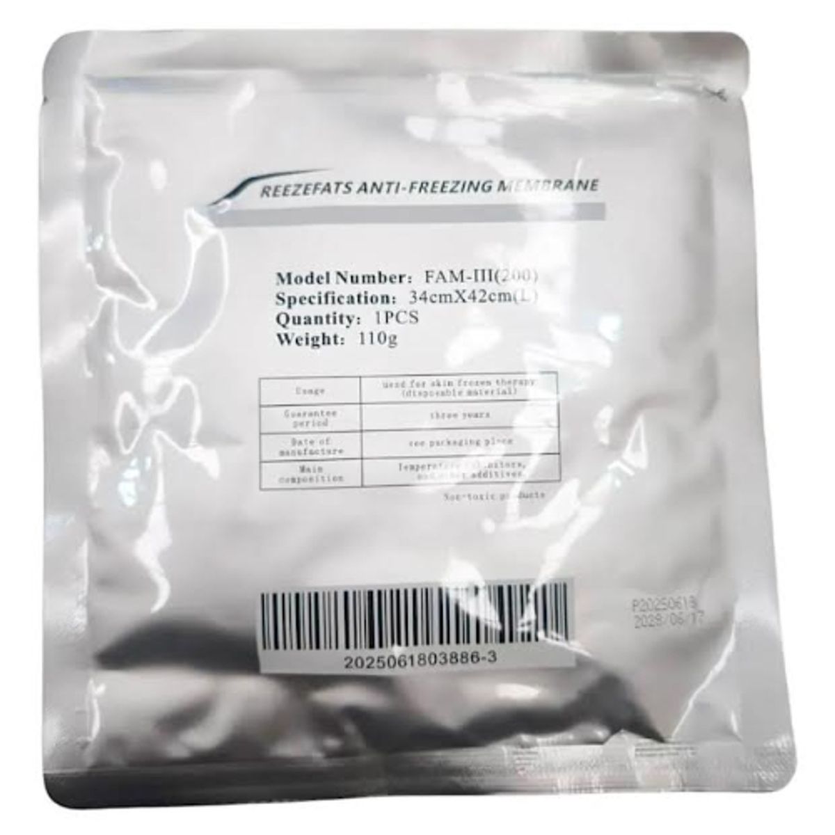 GENERICO - Membrana Anticongelante Criolipolisis Crioterapia  Blanco