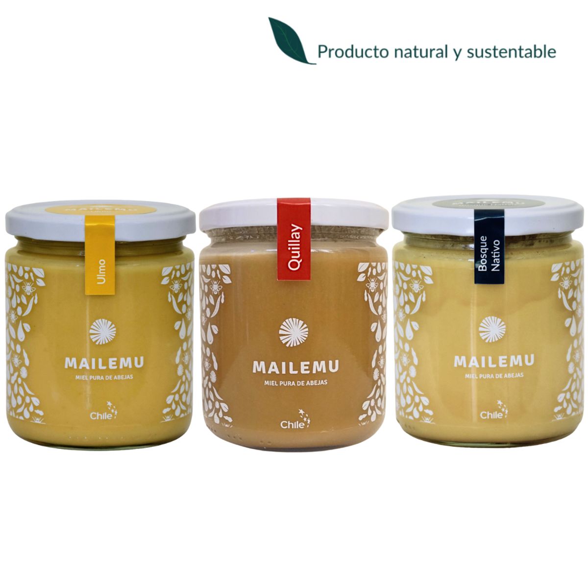 MAILEMU - Pack de Miel Ulmo, Bosque Nativo y Quillay 550gr