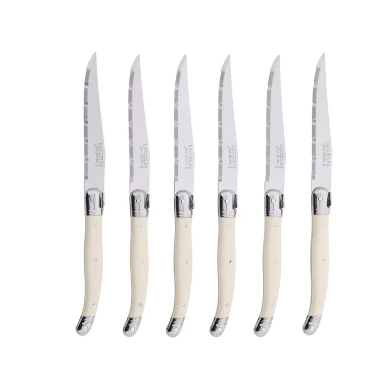 LAGUIOLE - Bloque 6 Cuchillos Ivory Laguiole Jean Dubost
