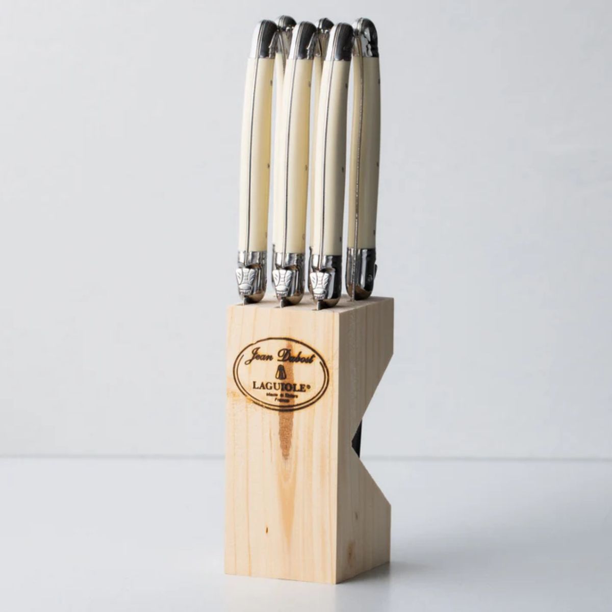 LAGUIOLE - Bloque 6 Cuchillos Ivory Laguiole Jean Dubost