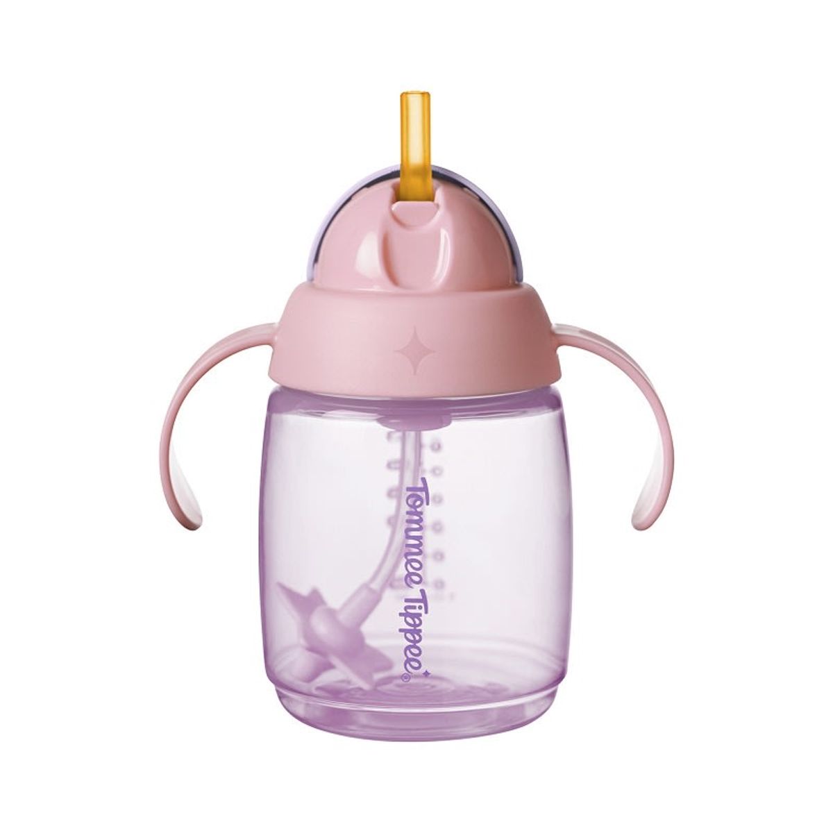 TOMMEE TIPPEE - VASO CON BOMBILLA Y ASAS 240ML TRAINER STRAW 6 MESES+ ROSADO