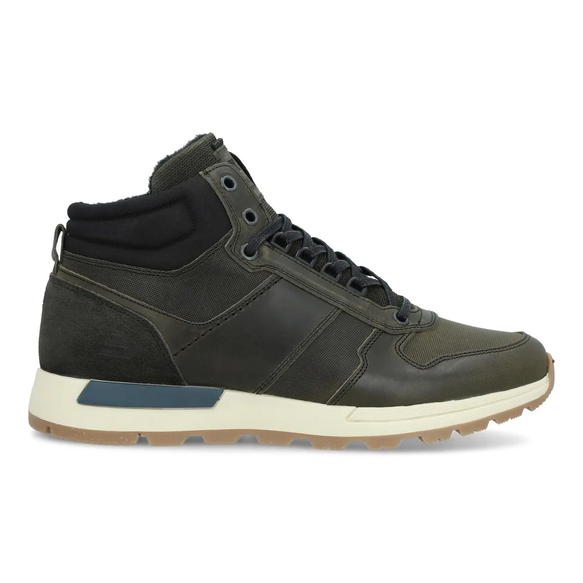 BULLBOXER - Zapatillas Caña Alta Hombre Cuero Dudley-6-05 Verde Bullboxer