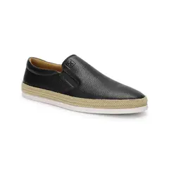 CARDINALE - Alpargatas Hombre Cuero Portside-3-03 Negro