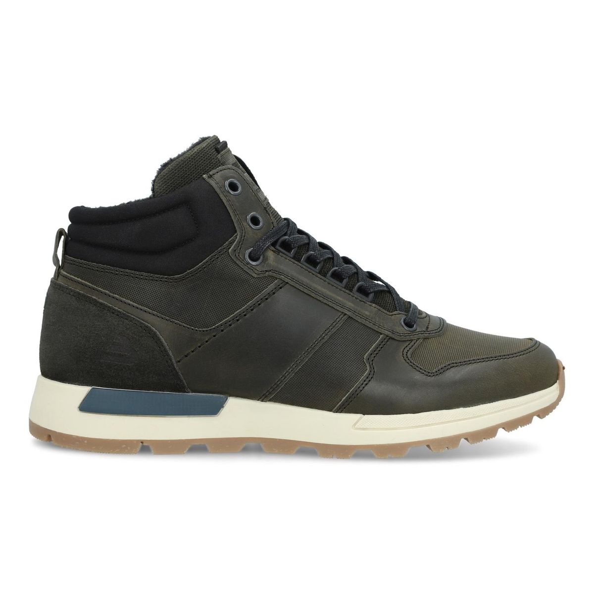 BULLBOXER - Zapatillas Caña Alta Hombre Cuero Dudley-6-05 Verde Bullboxer