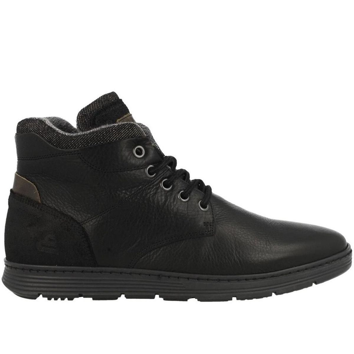 BULLBOXER - Zapatillas Caña Alta Hombre Cuero Finsbury-6-61 Negro Bullboxer