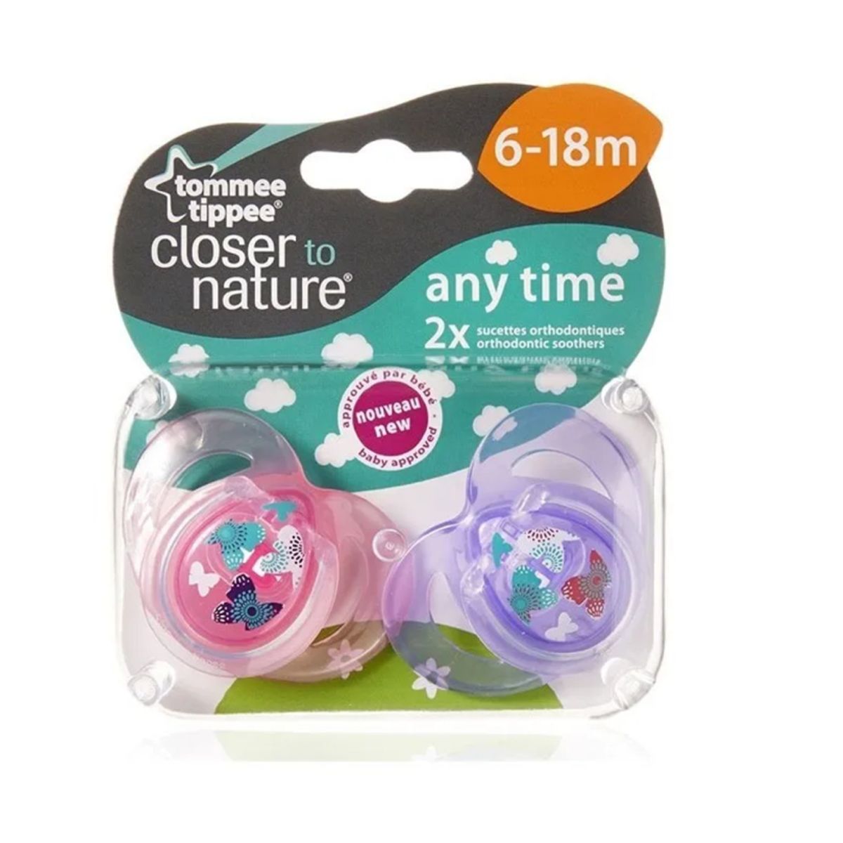 TOMMEE TIPPEE - Chupete Anytime 6-18M Ortodóntico 2 Unidades