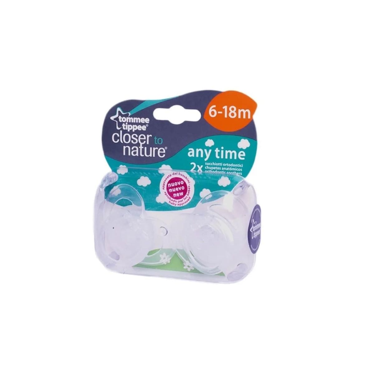 TOMMEE TIPPEE - Chupete Anytime 6-18M Ortodóntico 2 Unidades