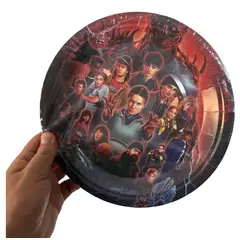 GENERICO - Pack 10 Platos Stranger Eleven Vecna 23cm Cumple Cumpleaños Rojo