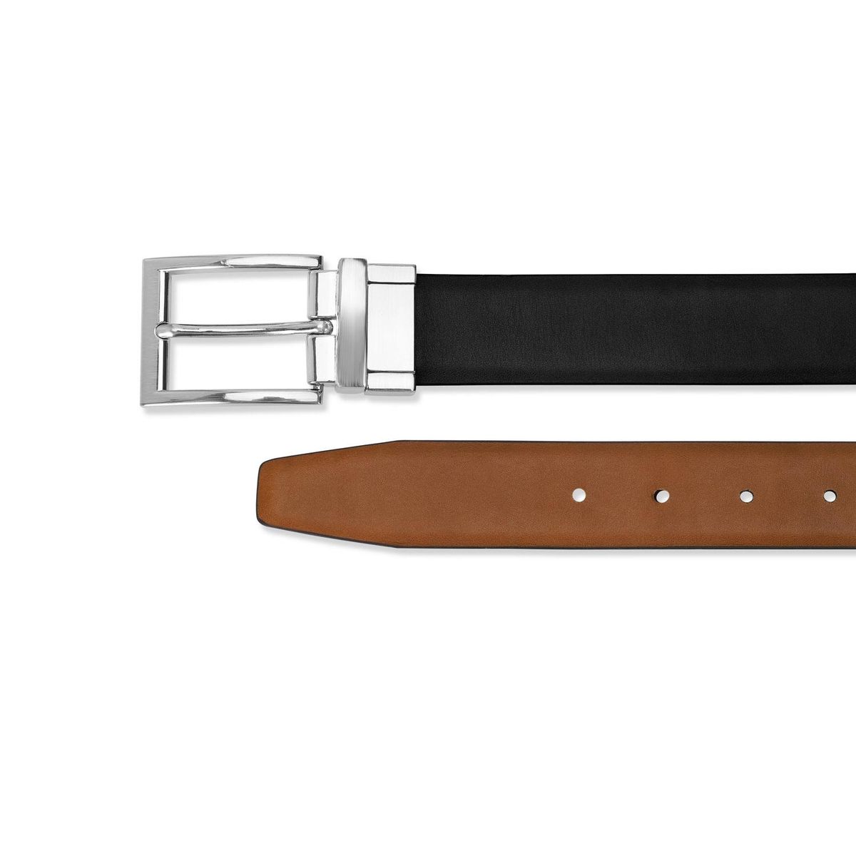 CARDINALE - Cinturón Hombre Cuero Reversible Cint-Rv06 Negro Y Brandy