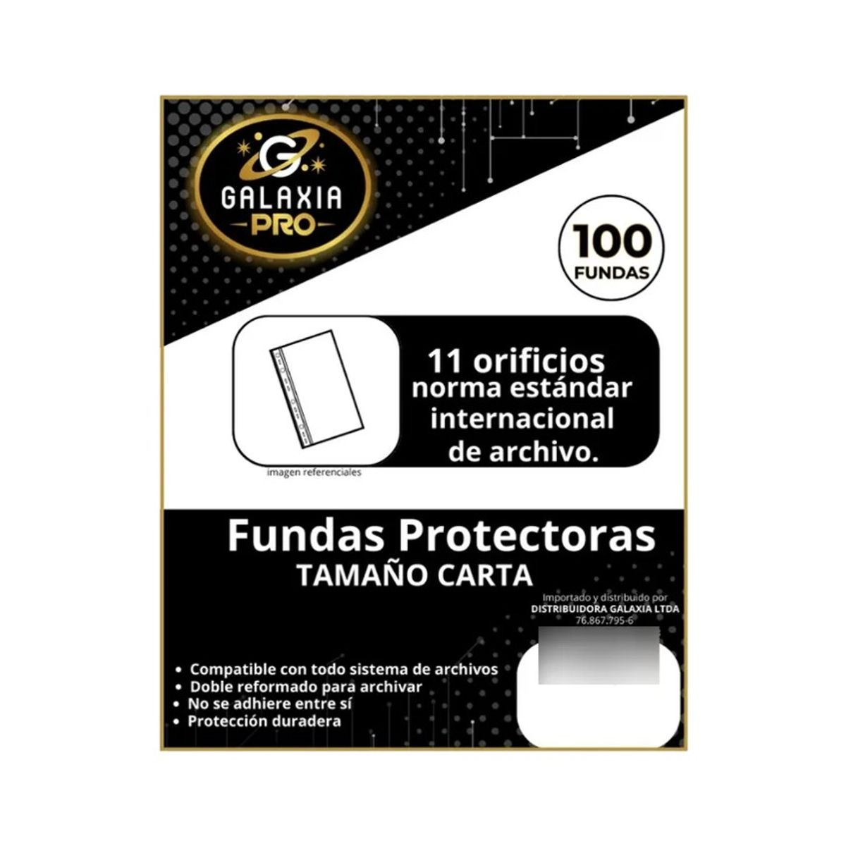 GENERICO - Funda Plástica Transparente Carta 100 Unidades Galaxia Pro