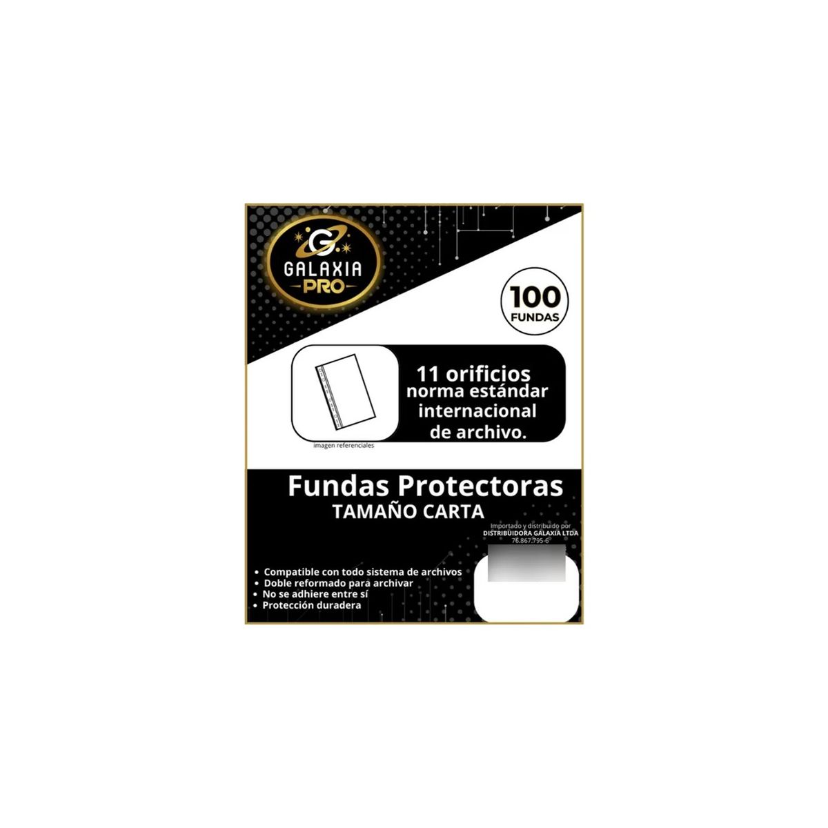 GENERICO - Funda Plástica Transparente Carta 100 Unidades Galaxia Pro