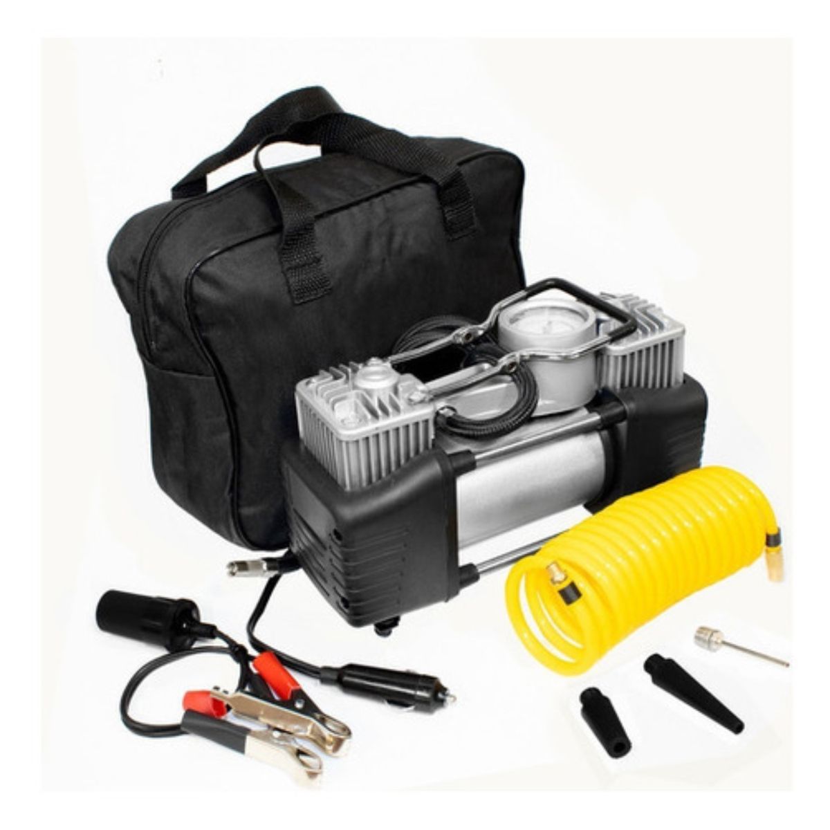 GENERICO - Compresor  Aire Doble Cilindro 12v Inflador