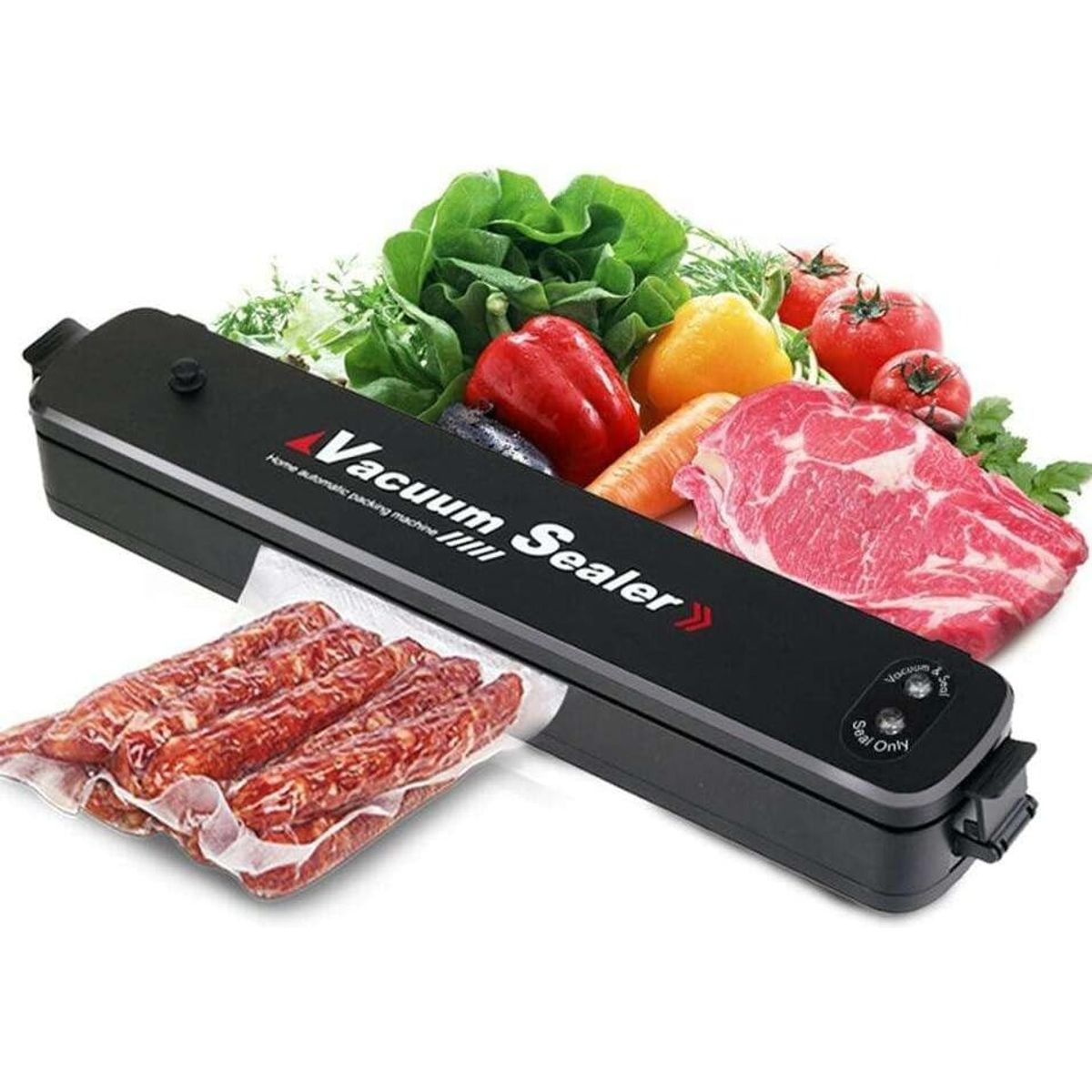 GENERICO - Maquina Selladora Al Vacío Betensh Sellar Alimentos + Bolsas Sellado Color Negro - 227024