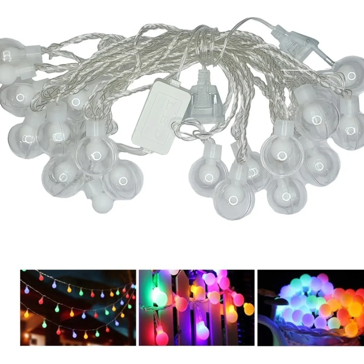 GENERICO - Cadena Guirnalda Led Luces 20led 5mts Navidad Multicolor Luces Multicolor - 263027