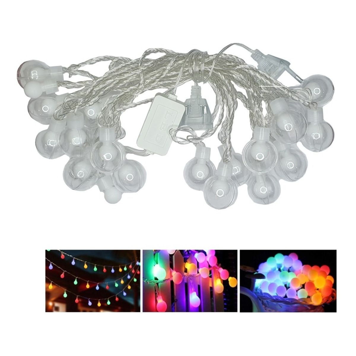 GENERICO - Cadena Guirnalda Led Luces 20led 5mts Navidad Multicolor Luces Multicolor - 263027
