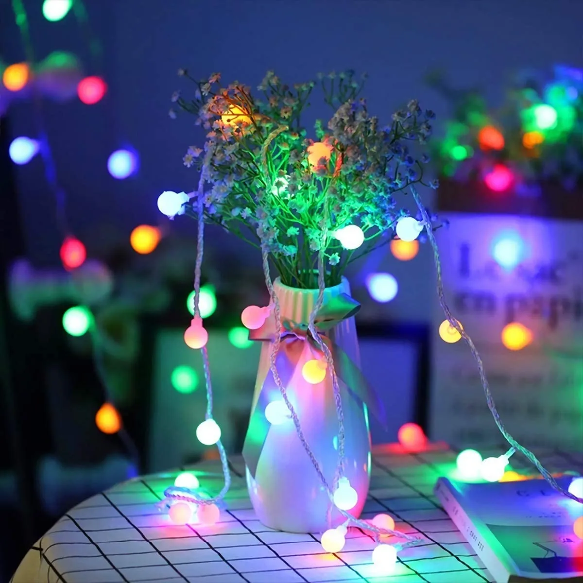GENERICO - Cadena Guirnalda Led Luces 20led 5mts Navidad Multicolor Luces Multicolor - 263027