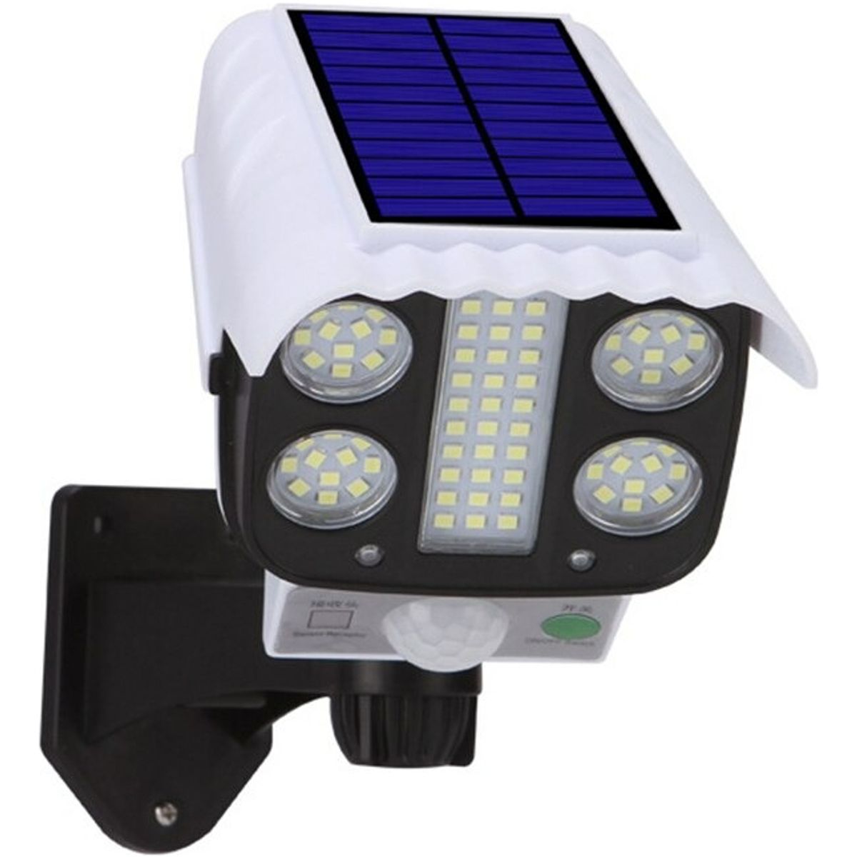 GENERICO - Foco Solar Tipo Camara+sensor De Movimiento + Control Remoto Estructura Blanco 220029