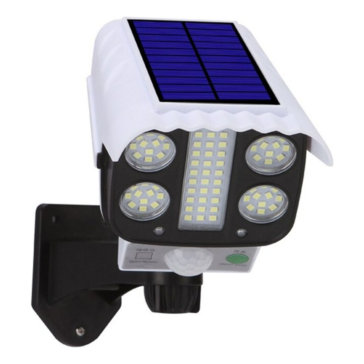GENERICO - Foco Solar Tipo Camara+sensor De Movimiento + Control Remoto Estructura Blanco 220029