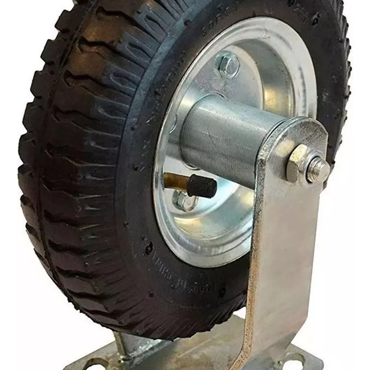 GENERICO - Rueda Con Soporte Neumática 8 Pulgadas Recto Ruedas Negro - 329016