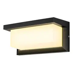 GENERICO - Aplique Led Cálida 15w Moderno Ip65 Impermeable Exterior Color Negro