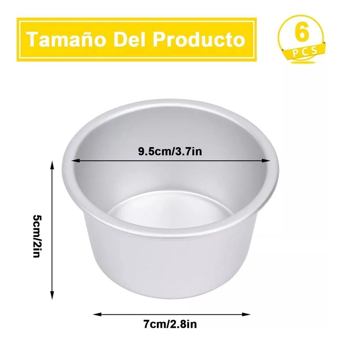 GENERICO - 6 Pk Molde De Torta Moldes Para Tortas Anillo Redondo 9.5cm BELUG
