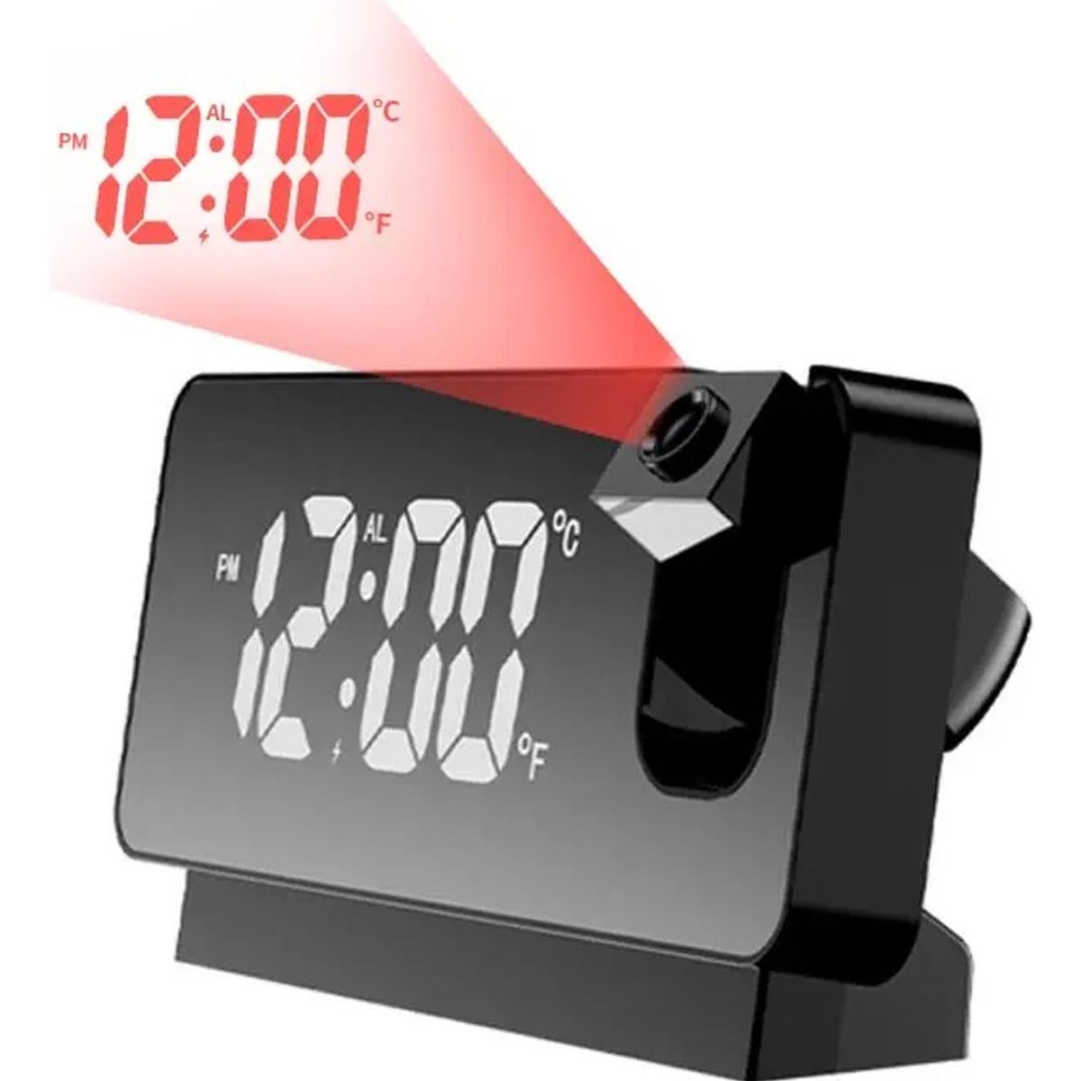GENERICO - Reloj de mesa despertador digital Genérica Digital con proyector color negro