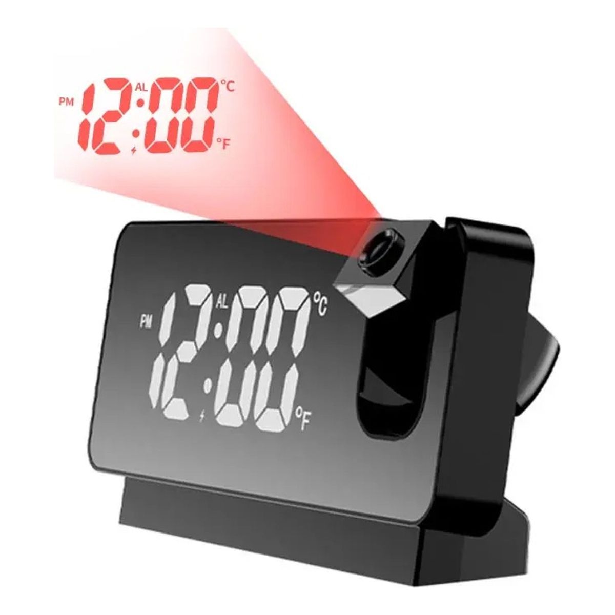 GENERICO - Reloj de mesa despertador digital Genérica Digital con proyector color negro
