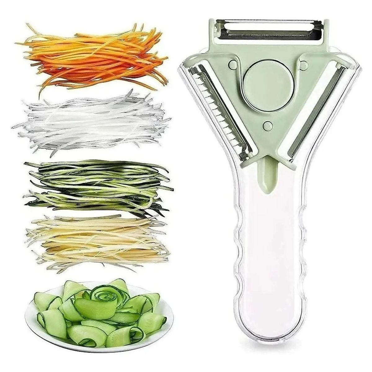 GENERICO - Pelador 3 En 1 Verduras Frutas Giratorio Multiuso Cortador Color Azar - 262165 C211
