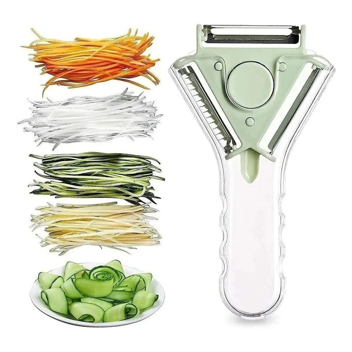 GENERICO - Pelador 3 En 1 Verduras Frutas Giratorio Multiuso Cortador Color Azar - 262165 C211
