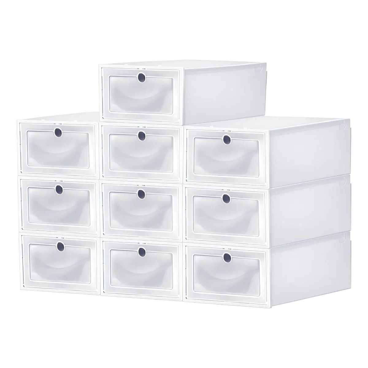 IMPORTCLICK - Pack 10 Zapateros Organizador Caja 34x24x14 CM Blanco