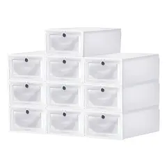IMPORTCLICK - Pack 10 Zapateros Organizador Caja 34x24x14 CM Blanco