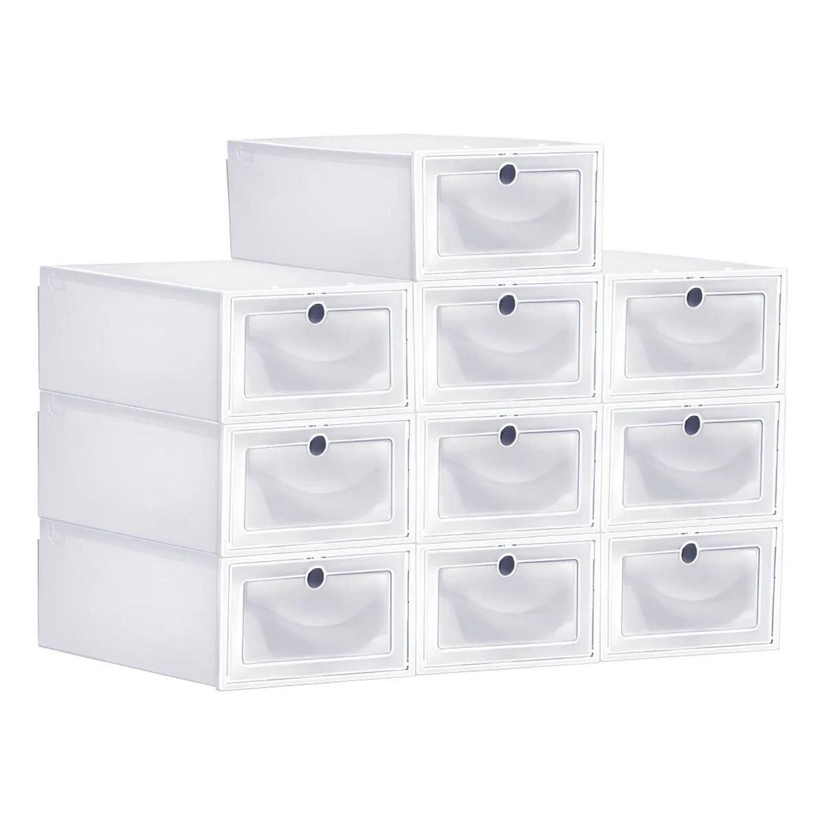 IMPORTCLICK - Pack 10 Zapateros Organizador Caja 34x24x14 CM Blanco
