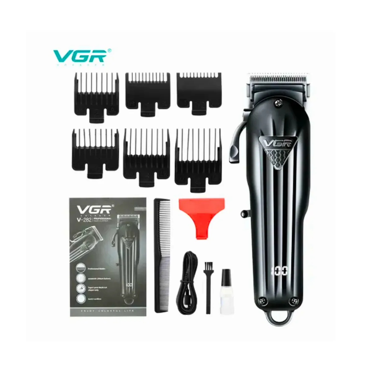 VGR - Máquina Cortapelo VGR V-282 Recargable Profesional Inalámbrica Negro