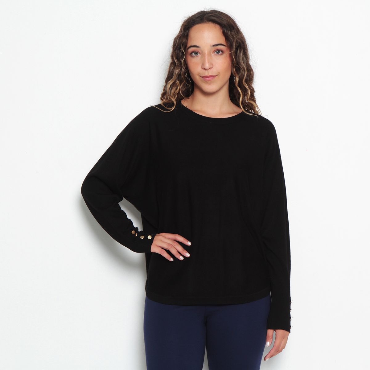 WADOS - SWEATER MANGA LARGA SOLIDO ESCOTE REDONDO