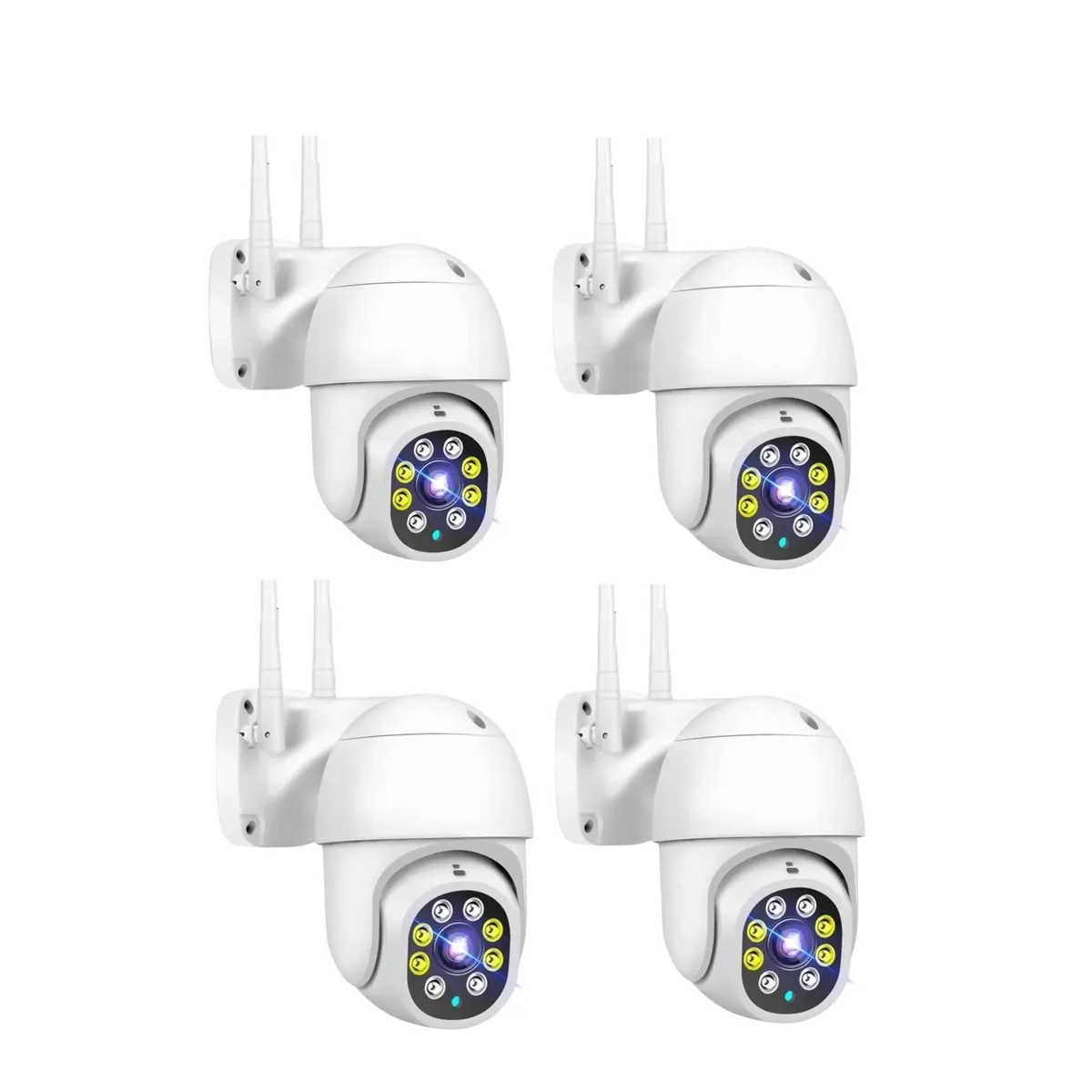 GENERICO - PACK X4 Cámara Para Exterior IP Impermeable Visión Nocturna Motorizada YOOSEE
