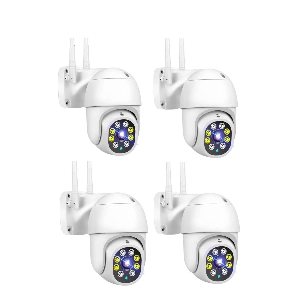 GENERICO - PACK X4 Cámara Para Exterior IP Impermeable Visión Nocturna Motorizada YOOSEE