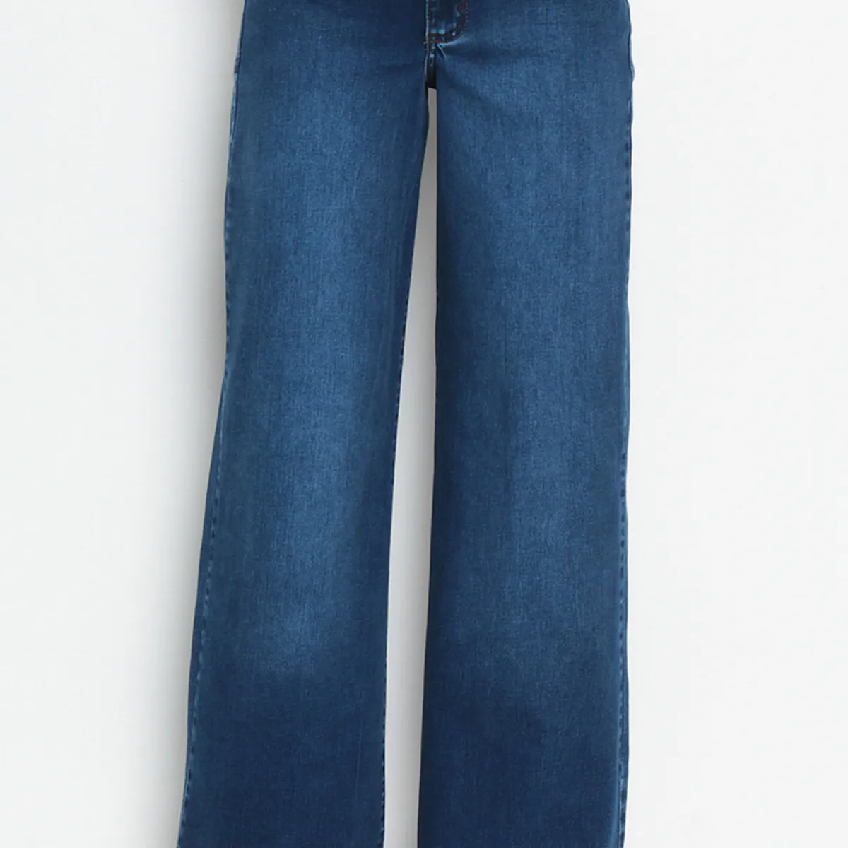 WADOS - JEANS MUJER WIDE TIRO ALTO PRETINA BASICO UN BOTON