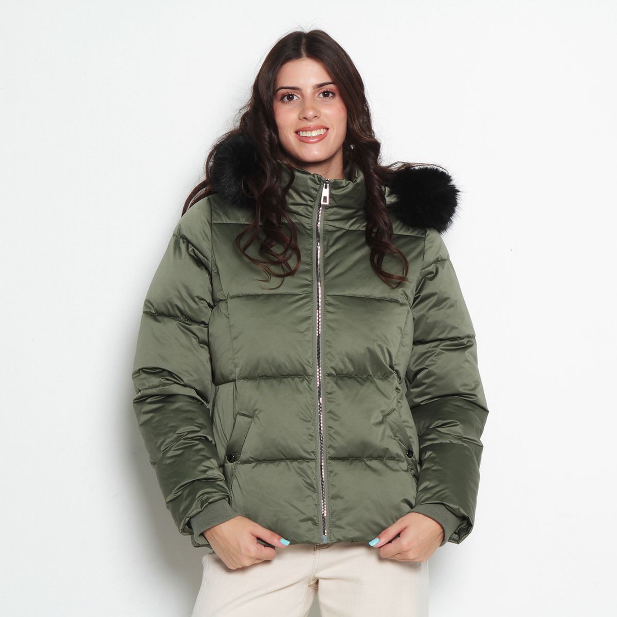 WADOS - PARKA MANGA LARGA CON CAPUCHA Y CIERRE DELANTERO